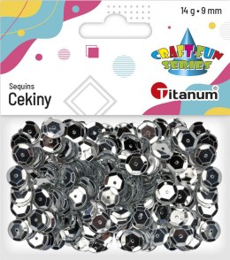 Cekiny Titanum Craft-Fun Series okrągłe 9mm srebrne 14g (CM9S)