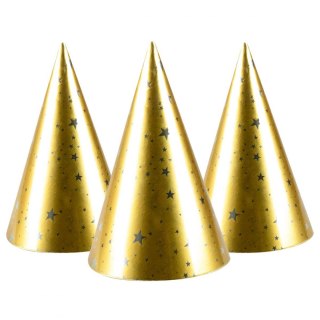 Czapka party Golden party 4szt. złota papier Arpex (KP8152)