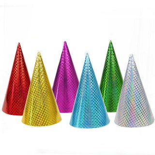 Czapka party holograficzna mix 23cm mix papier Arpex (KP3356F)