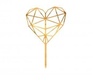Dekoracja na tort Godan akrylowa na tort Diamond Heart, złota, 16x10 cm (PF-DADH) Dekoracja na tort Godan akrylowa na tort Diamond Heart, złota, 16x10 cm (PF-DADH)