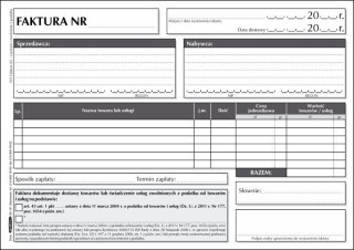 Druk samokopiujący A5 Faktura A5 - czynności zwolnione z podatku 100k. Stolgraf (F41)