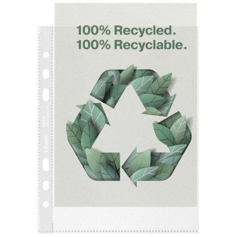 Koszulki na dokumenty Esselte Recycled groszkowa A4 kolor: bezbarwny typu U 100 mic. (627501)
