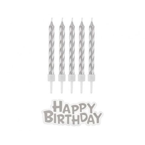 Świeczka urodzinowa Godan Happy Birthday, srebrne, 16 szt (SF-HBSR) Świeczka urodzinowa Godan Happy Birthday, srebrne, 16 szt (SF-HBSR)