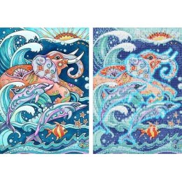 Zestaw kreatywny Norimpex Diamentowa mozaika świecąca delfin 30x40cm (NO-1007599)