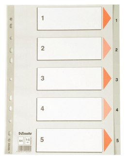 Przekładka numeryczna Esselte A4 szara 5k 1-5 (100103)