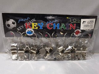 Brelok gwizdek metal karta 12szt Adar (571389)