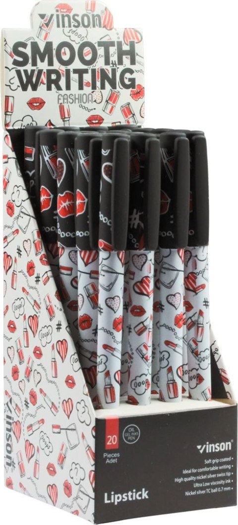 Długopis olejowy LIPSTICK A08 USTA wkład niebieski 0,7mm Vinson