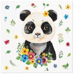Serwetki Lunch Floral Panda mix nadruk bibuła [mm:] 330x330 Paw (SDL136900)