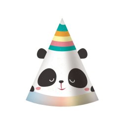 Czapka party Godan Panda 6 sztuk - kolorowa (PF-CZRP)