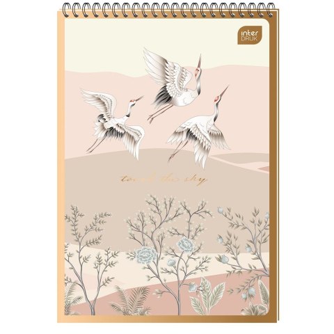 Kołozeszyt (kołonotatnik) Satin Gold A6 100k. 70g KRATKA Interdruk (A6 100 #)