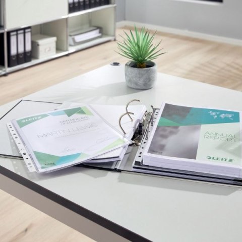 Koszulki na dokumenty poszerzana krystaliczne A4 kolor: przezroczysty typu U 170 mic. Leitz (47561003)