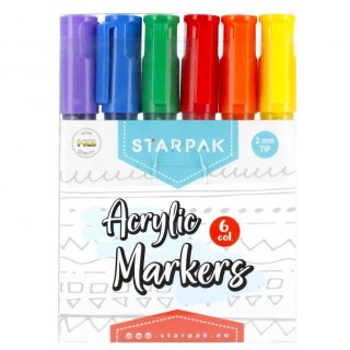 Marker permanentny akrylowy wkład mix okrągła końcówka Starpak (497710)