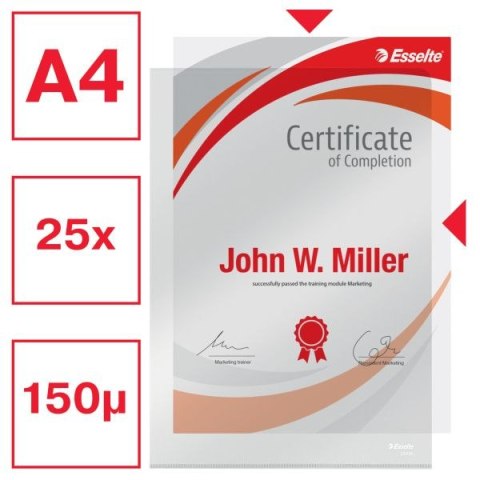 Ofertówka A4 kolor: przezroczysty typu L 150 mic. Esselte (55430)