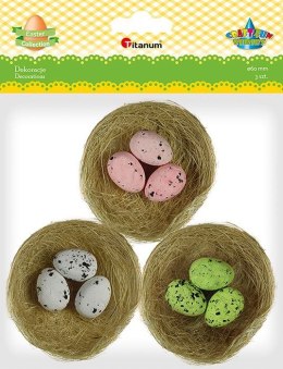 Ozdoba wielkanocna Titanum Craft-Fun Series Gniazdo z jajeczkami