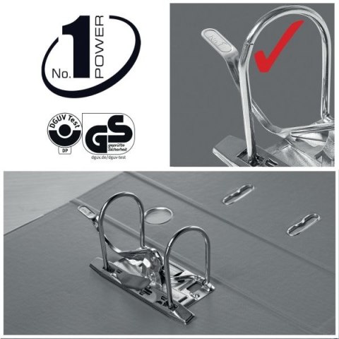 Segregator dźwigniowy No.1 Power Vivida A4 75mm żółty Esselte (624070)