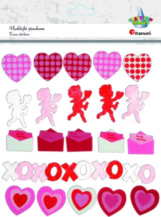 Naklejka (nalepka) Craft-Fun Series Titanum (serca, listy, amorki, xoxo)