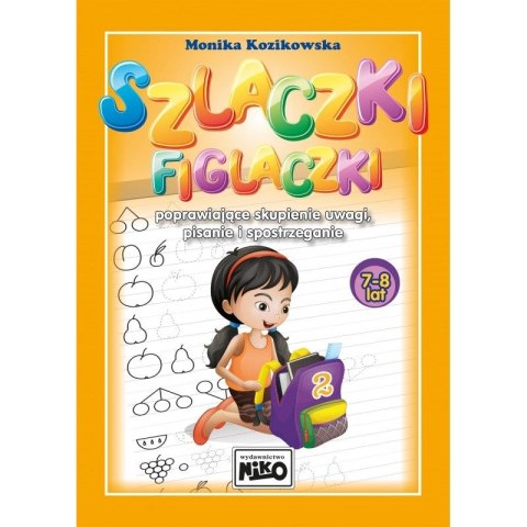 Książeczka edukacyjna Szlaczki figlaczki poprawiające skupienie uwagi, pisanie i spostrzeganie (7-8lat Niko