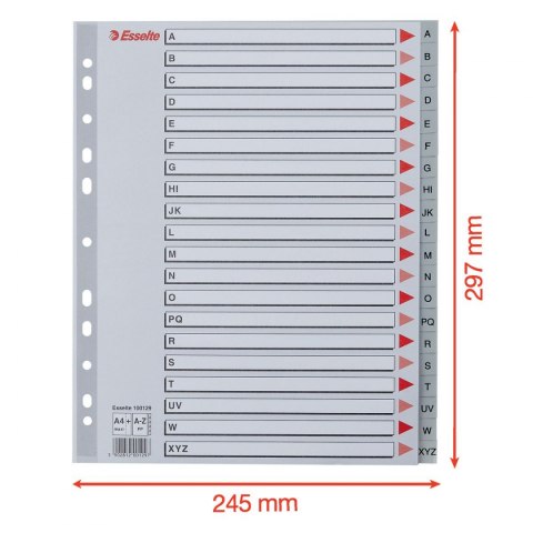 Przekładka alfabetyczna Esselte A4 szara 20k A-Z (100129) Przekładka alfabetyczna Esselte A4 szara 20k A-Z (100129)
