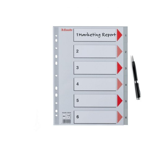 Przekładka numeryczna A4 szara 6k 1-6 Esselte (100104)
