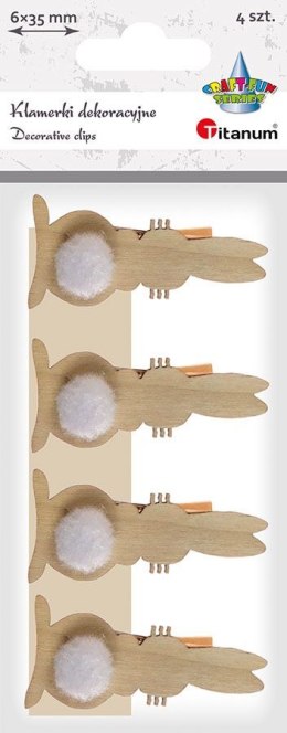 Ozdoba drewniana Titanum Craft-Fun Series klamerki króliczki (22BR0831-4)