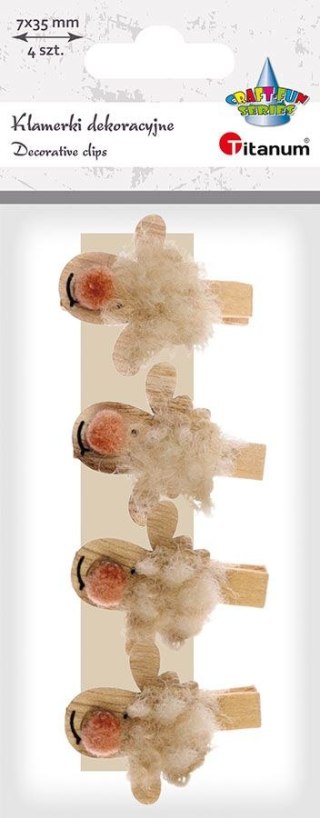 Ozdoba drewniana Craft-Fun Series klamerki z głową owieczki Titanum (22BR1002)