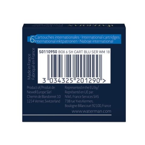 Naboje zwykły niebieski Waterman (S0110950)