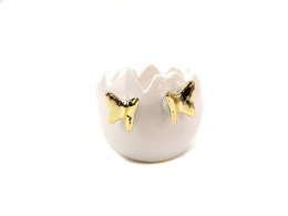 Ozdoba wielkanocna skorupka jajka ceramiczna z motylkiem 10,5cm One Dollar (367722)