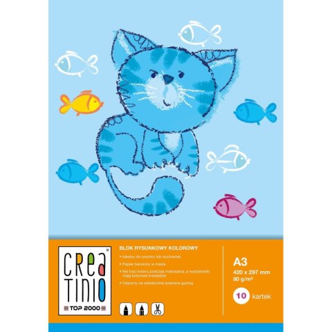 Blok rysunkowy Creatinio A3 biały 80g 10k Top 2000 (400079848)