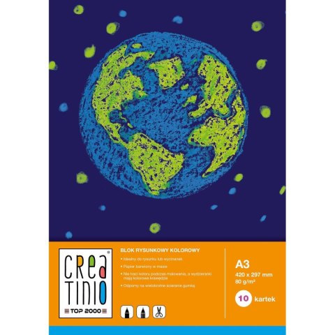 Blok rysunkowy Creatinio A3 biały 80g 10k Top 2000 (400079848)