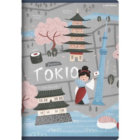 Zeszyt CITIES OF THE WORLD A5 16k. 70g krata Top 2000 (400157888)