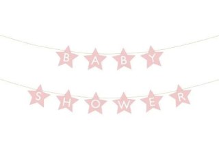 Baner Baby shower, 290x16.5 cm, jasny różowy Partydeco (GRL97-081J)