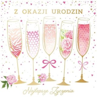 Kartka składana urodziny [mm:] 150x150 Art Nuvo (5902973358674)