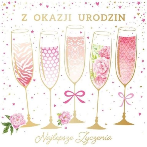 Kartka składana urodziny [mm:] 150x150 Art Nuvo (5902973358674)