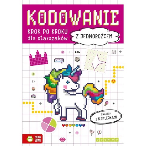 Książeczka edukacyjna Zielona Sowa kodowanie krok po kroku Dla starszaków.Z jednorożcem.