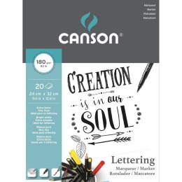 Blok artystyczny Canson Marker Lettering 180g 20k [mm:] 240x320 (400109921)