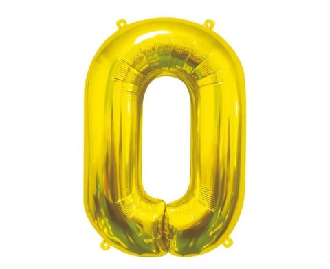 Balon foliowy Cyfra 0, złota, 85 cm 85cal Godan (BC-HZL0)