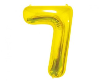 Balon foliowy Cyfra 7, złota, 85 cm 85cal Godan (BC-HZL7)