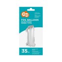 Balon foliowy cyfra 1 srebrny 35 cm 16cal Godan (FG-C35S1)
