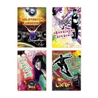 Kartka składana B6 URODZiny Młodzieżowe (5902221807206)