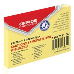 Notes samoprzylepny Office Products żółty 100k [mm:] 51x76 (14047511-06)