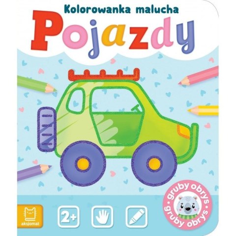 Książeczka edukacyjna Pojazdy. Kolorowanka malucha Aksjomat