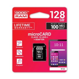 Goodram karta pamięci micro SDHC Class 10 | 128GB | black + Adapter