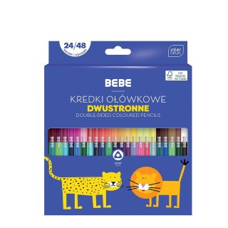 Kredki ołówkowe BB KIDS dwustronne 24/48 5902277327109 48 kol. Bebe (FSC100%)