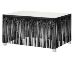 Dekoracja Godan na brzeg stołu B&C, frędzle, czarna, 80x300 cm (SH-DFCZ)