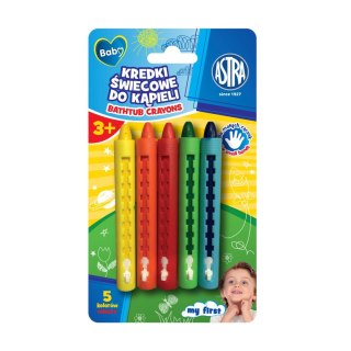Kredki świecowe do kąpieli 5 kol. Astra Baby (316023004)