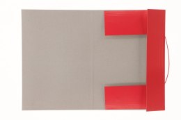 Teczka kartonowa na gumkę Barbara klejona lakierowana kolor A4 kolor: czerwona 350g (308)