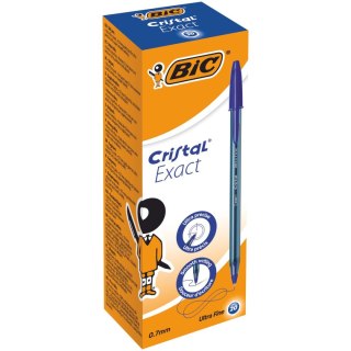 Długopis niebieski Cristal Exact wkład czerwony 0,7mm Bic (992605)