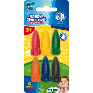 Kredki świecowe kształcie rakiety 6 kol. Astra Artea (316023002)