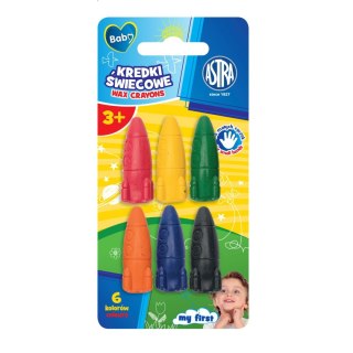 Kredki świecowe kształcie rakiety 6 kol. Astra Artea (316023002)