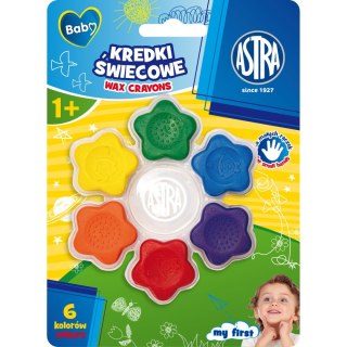 Kredki świecowe kształcie gwiazdek 6 kol. Astra Baby (316023003)